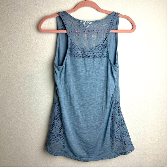 Disney The Little Mermaid Lace Glitter Tank Top Medium Sleeveless 7/9 Blue Ariel - Picture 2 of 9